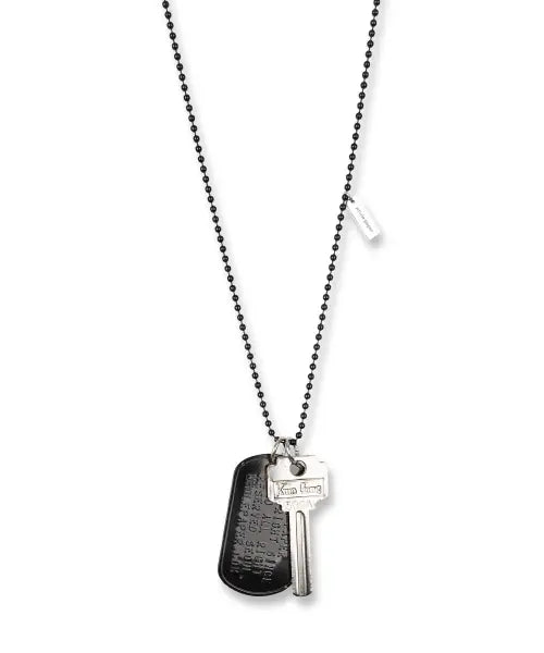 [WHOLE PAPER] DOG TAG KEY NECKLACE (BLACK) / 도그태그 키 네크리스 (블랙)