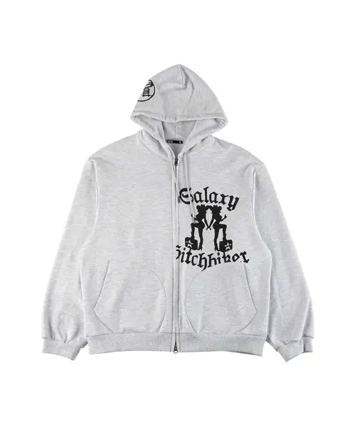 [ERTR] Galaxy Hitchhiker Zip-Up Hoodie - Melange White / Galaxy Hitchhiker Hoodie Zip Up Melange White