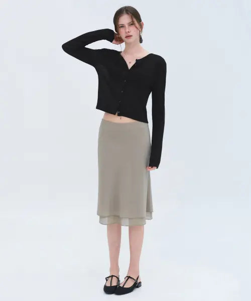 [MUSINSA STANDARD WOMAN] Women's Linen-Like Sheer Jersey Cardigan [Black] / 우먼즈 린넨 라이크 시어 저지 가디건 [블랙]