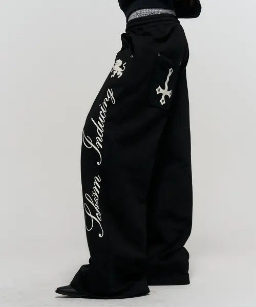 [SCHISM INDUCING] BOXER SAGGING SWEATPANTS BLACK