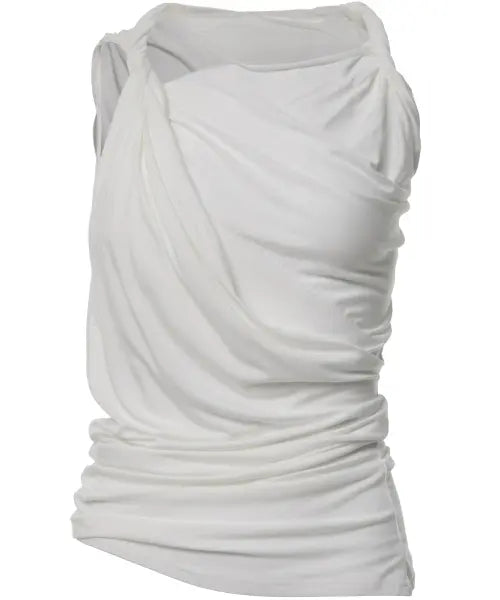 [FLAREUP] Braided Asymmetrical Sleeveless (FL-166_White)
