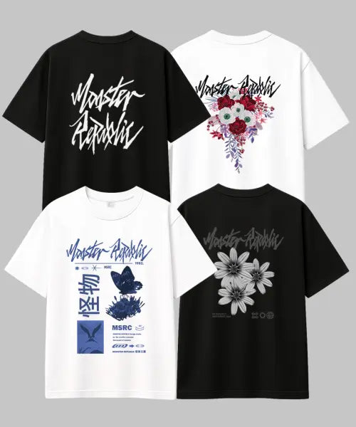 [MONSTER REPUBLIC] 2-Pack Signature Oversized Short-Sleeve T-Shirt (6 Styles) / [2PACK] 시그니처 오버핏 반팔티 6종 2팩 패키지