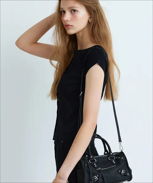 [MIXXO] Zipper Stud Mini Tote Bag / 지퍼 스터드 미니 토트백_MIABKG716C MIABKG91QC