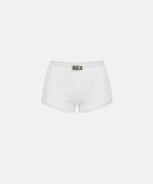 [BADBLOOD] H.B.B. Lace Trimming Boxer - White / H.B.B. 레이스 트리밍 복서 - 화이트