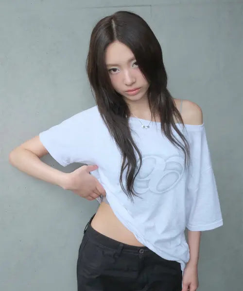 [ASON] KIKI Boxy Shirring Tee / White