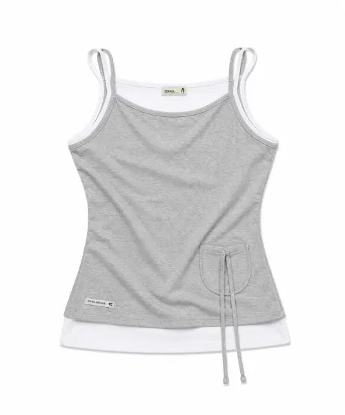 [SOHUL] Melange Layered Sleeveless Top / Layered Sleeveless (멜란지)