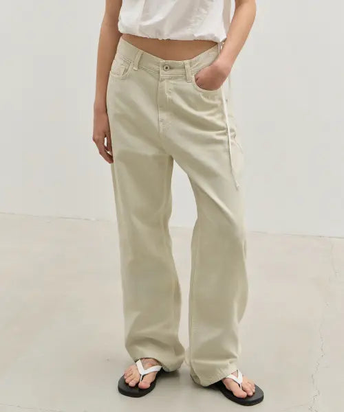 [LEVAR] Relaxed Fit Oxford Denim - Washed Beige / Relaxed Oxford Denim - Washed Beige