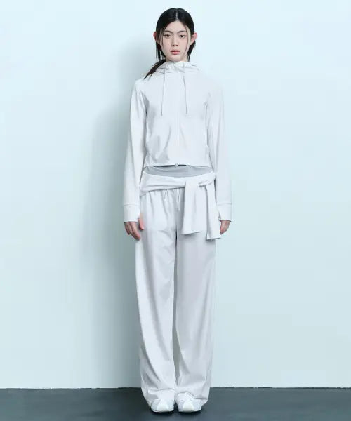 [MUSINSA STANDARD WOMAN] Women's UV Protection Cooling Jersey Wide Pants [White] / [UV 프로텍션] 우먼즈 쿨링 저지 와이드 팬츠 [화이트]