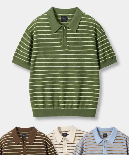 [DIMITRI BLACK] © EVERYONE’S SUMMER WOOL HALF KNIT_STRIPE 4 COLOR / [10주년기획] © 모두의 써머 울 하프 니트_스트라이프 4 COLOR