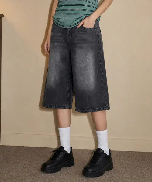 [ANEWBROS] Cole Washing Capri Bermuda Denim Shorts 3 Color [ANSD_8001] / 콜 워싱 7부 버뮤다 데님 쇼츠 팬츠 3 Color [ANSD_8001]