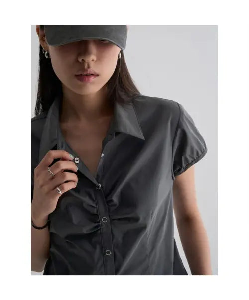 [8SECONDS] Slim Fit Ring Snap Shirt - Ash / 슬림핏 링스냅 셔츠  애쉬