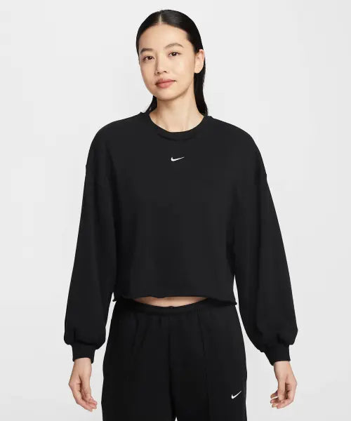 [NIKE] W NSW NK CHILL FT CREW - BLACK/(SAIL) / 스포츠웨어 칠 테리 오버사이즈 프렌치 테리 크루넥 스웻셔츠 W - 블랙:세일 / IF0229-010