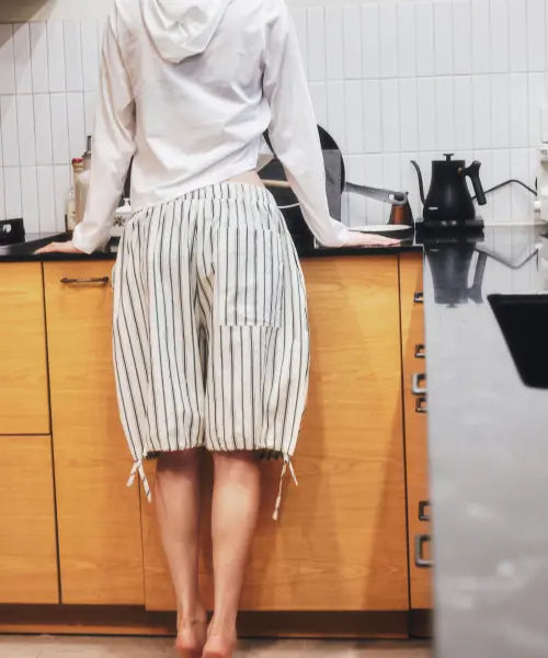[LIKE A MODS] ST resort half pants_Ivory / 스트라이프 리조트 하프 팬츠_아이보리