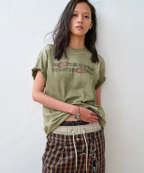 [THEVINYLHOUSE] FADED TIME TEE OLIVE