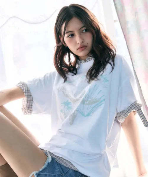 [LEATHERY] Ocean Haze Over-fit T-Shirt [WHITE] / 오션 헤이즈 오버핏 반팔 티셔츠 [WHITE]