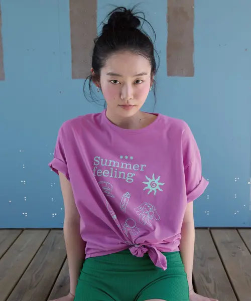 [MICHIKO LONDON KOSHINO] Summer Feeling Tee Pink / 썸머 필링 티셔츠 핑크