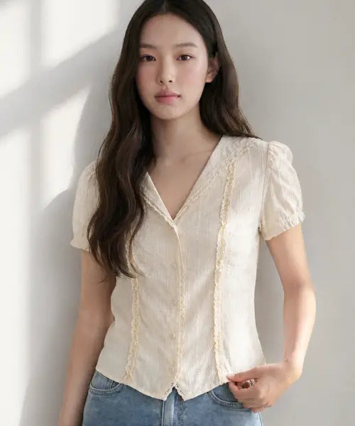 [CHERI AUBE] Joli Blouse-Cream / 졸리 블라우스-크림