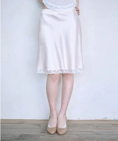 [REISE MIYA] CLAIRE LACE MIDI SKIRT [PEACH PINK] / 클레어 레이스 미디 스커트 [PEACH PINK]