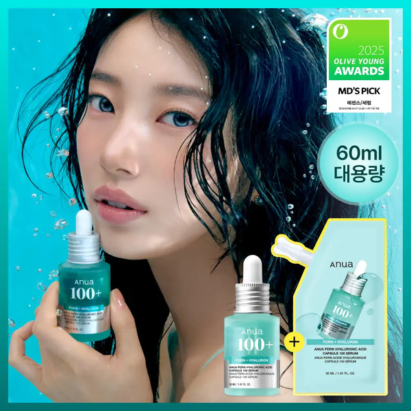 [Anua] Anua Pearldrop Hyaluronic Acid Capsule 100 Serum 30ml + 30ml Refill Pack / [수지세럼] 아누아 피디알엔 히알루론산 캡슐 100 세럼 30mL 기획 (+30mL 리필팩)