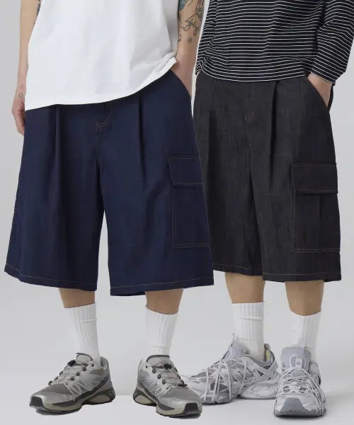 [AOTT] ONE TUCK WASHED WIDE COTTON SHORTS / 원턱 워시드 와이드 코튼 쇼츠 2 COLOR