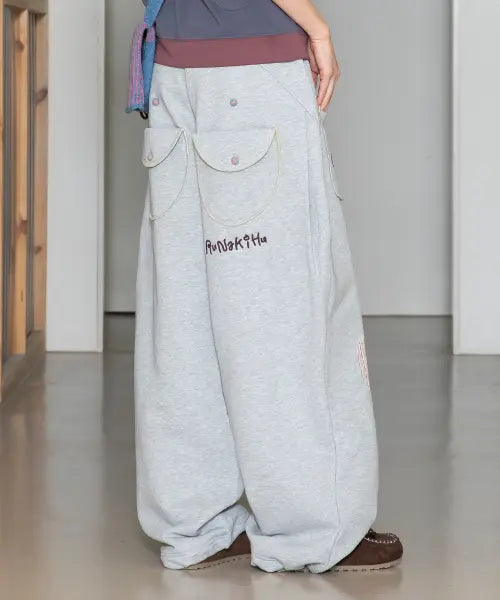 [RuNaKi'Hu'] WXP081 Hotto Sweat Balloon Pants (Melange Gray) / WXP081 홋토 스웻 벌룬팬츠 (MELANGE GRAY)