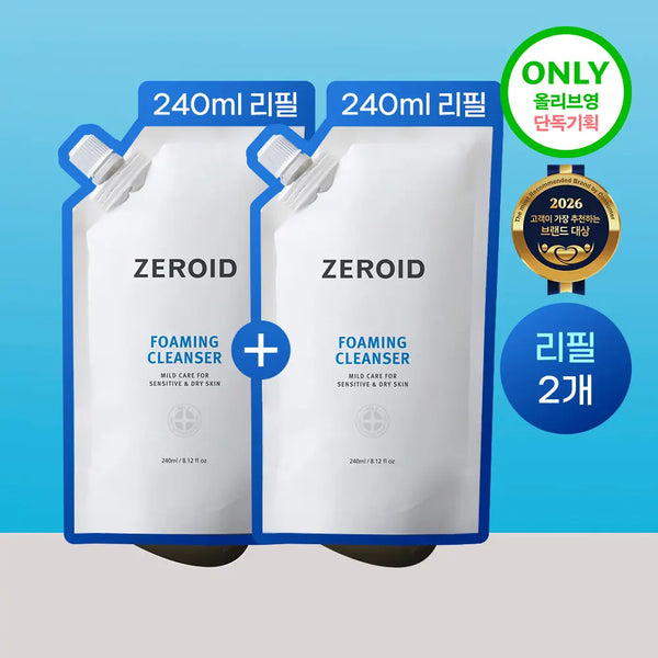 [ZEROID] Zeroid Foaming Cleanser 240ml Refill 2-Pack (Total 480ml) / 제로이드 포밍 클렌저 240ml 리필 2개입 기획 (총 480ml)