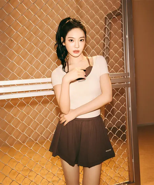 [DISCOVERY EXPEDITION] Ws Short-Sleeve Crop Rashguard / 여성 반팔 크롭 래쉬가드 (D/IVORY)