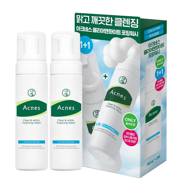 [acnes] Acnes Clear & White Foaming Wash (1+1 Special Set) / 아크네스 클리어&화이트 포밍워시 1+1 기획