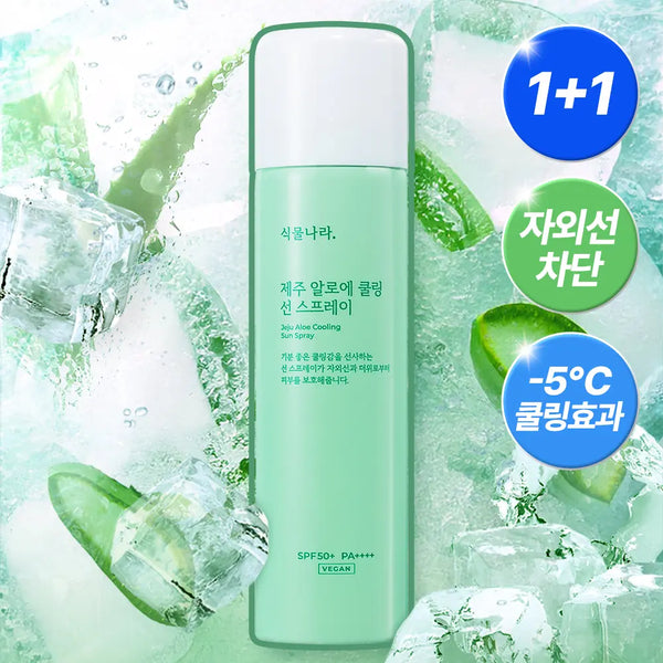 [Shingmulnara] Plantnery Jeju Aloe Soothing & Cooling Sun Spray 100ml / [진정&쿨링] 식물나라 제주알로에 쿨링 선 스프레이 100ml (단품/1+1/트리플기획)