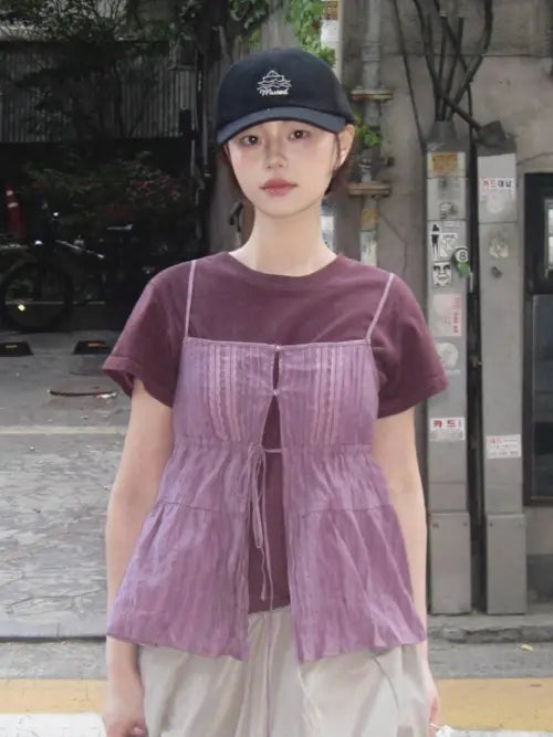 [RAIVE] Pintuck Lace Bustier Blouse VW6SB310_3color