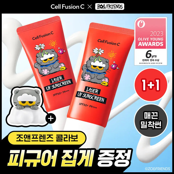 [Cell Fusion C] Cell Fusion C Laser UV Sunscreen 35ml / [매끈밀착썬/조앤프렌즈 콜라보] 셀퓨전씨 레이저 UV 썬스크린 35ml 더블 기획 (+조앤프렌즈 피규어 선크림 집게)