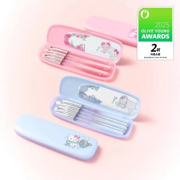 [Fillimilli] Fillimilli x Charmmy Kitty Brow Brush Set (2 types + Cubic Sticker) / 필리밀리x챠미키티 아이브러시 프로컬렉션 2종(+큐빅스티커)