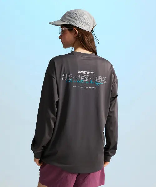 [LAZYBEE] Dry Cooling Oversized Long Sleeve Rash Guard W - Dark Grey / 드라이쿨링 오버핏 상의 롱 슬리브 래쉬가드 W 다크그레이