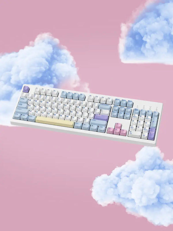 [HANSUNG] Hansung Computer TFG Cloud CF 3-Mode Dual Gasket Silent Mechanical Keyboard (Cotton Candy) / 한성컴퓨터 TFG Cloud CF 3모드 듀얼가스켓 저소음 기계식키보드 (코튼캔디)