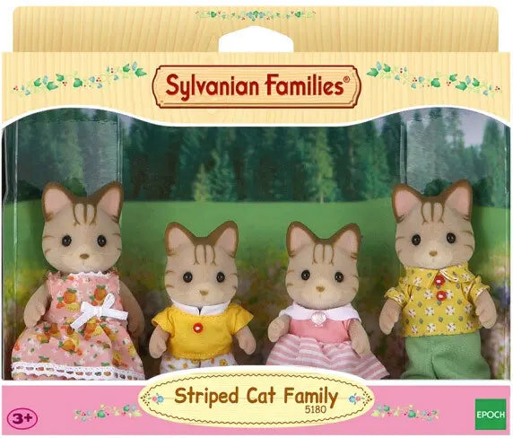 [실바니안 패밀리] Sylvanian Families Calico Critters Striped Cat Family Figures / [실바니안 패밀리] 5180-줄무늬 고양이 가족 인형 피규어