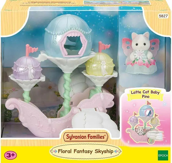 [실바니안 패밀리] Sylvanian Families 5827 Latte Cat's Dreaming Airship Playset / [실바니안 패밀리] 5827-라떼 고양이의 꿈꾸는 비행선 소품 인형 피규어 세트