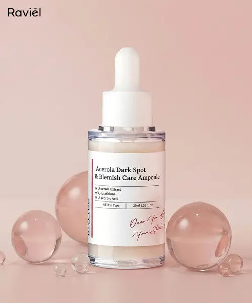 [RAVIEL] Acerola Dark Spot \u0026 Blemish Care Ampoule 30ml / 아세로라 비타민C 미백 광채 저자극 잡티기미 앰플 30ml