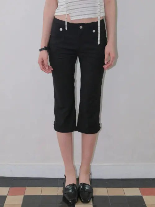 [ORDINARY HOLIDAY] CAPRI PANTS [BLACK]