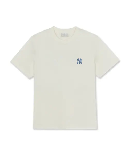 [MLB] Vintage Back Graphic Semi Over Fit T-Shirts / 빈티지 등판 그래픽 세미 오버핏 반팔 티셔츠 NY (Cream)
