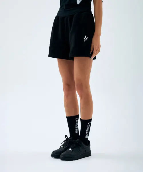 [LEVASSE] Classic Logo Sweat Shorts_Black