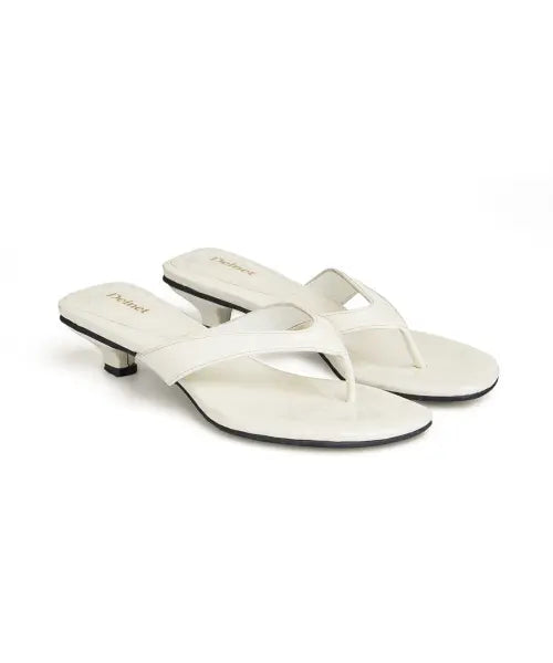 [DEINET] ENAMEL FLIP FLOP IN IVORY