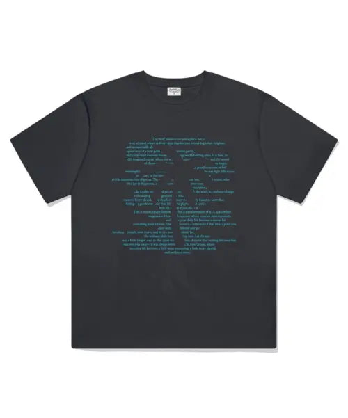 [THEMORFHOUSE] Palmtree Text Oversized Short Sleeve T-shirt Charcoal / 팜트리 텍스트 오버핏 반팔 티셔츠 차콜
