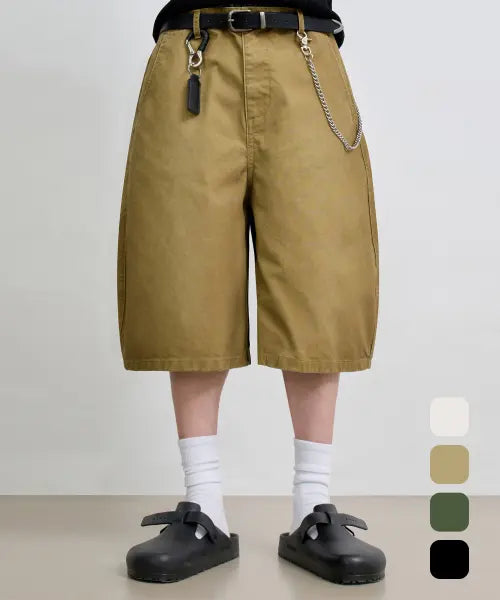 [DIMITRI BLACK] © EVERYONE’S CURVED CHINO PANTS_HALF 4 COLOR / © 모두의 커브드 치노 팬츠_하프 4 COLOR
