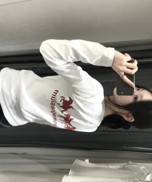 [TANSANMAGNESIUM] Horse Rabbit Long Sleeve (White) / 홀스 래빗 롱슬리브 (화이트)