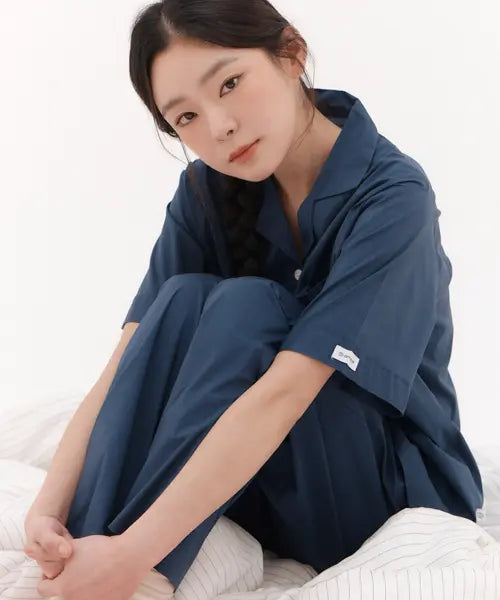 [OFFHOUR] Pureseat Bluetiful Short-Sleeve Pajama Set / 퓨어시트 블루디즐 반팔 긴바지 잠옷 세트