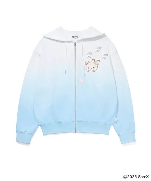 [YOUHEE] [KORILAKKUMA] DYEING HOOD ZIP-UP BLUE