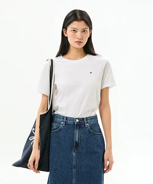 [TOMMY HILFIGER] Crewneck Slub T-Shirt / 크루넥 슬럽 티셔츠 (T22G3TTO080WT2YCF)