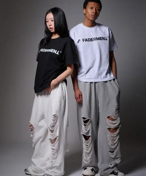 [FADERMENT] Made Scratch Damage Sweatpants (Gray) / 메이드 스크래치 데미지 스웨트 팬츠(Gray)
