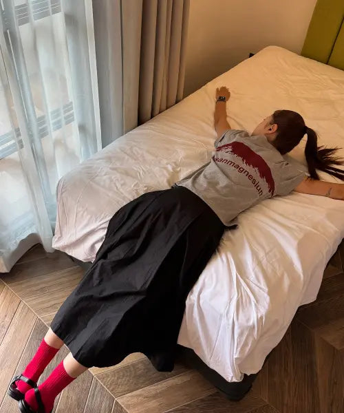 [TANSANMAGNESIUM] Mountain W Tee in Grey/Red / 마운틴 티셔츠 (그레이/레드)