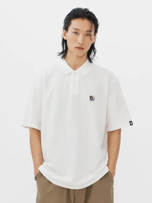 [JAMIE WEST] [JWGC] Simon Embroidery Regular Polo Shirts (WH) / [JWGC] 사이먼 자수 레귤러 카라티셔츠 (화이트)